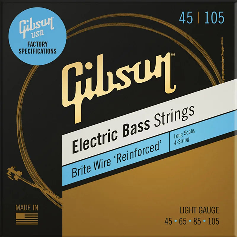 GIBSON BRITE WIRE LONG SCALE LIGHT GAUGE ELECTRIC BASS STRINGS - SBG-LSL image 0