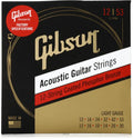 GIBSON LIGHT COATED PHOSPHOR BRONZE 12-STRNG ACOUSTIC GUITAR STRINGS - SAG-PB12L image 0