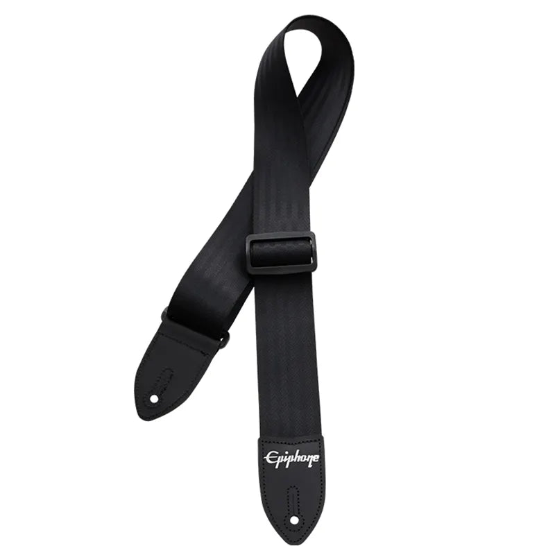 EPIPHONE AEST-SBLK 2-INCH SEATBELT GUITAR STRAP (32"-56") - AEST-SBLK image 0