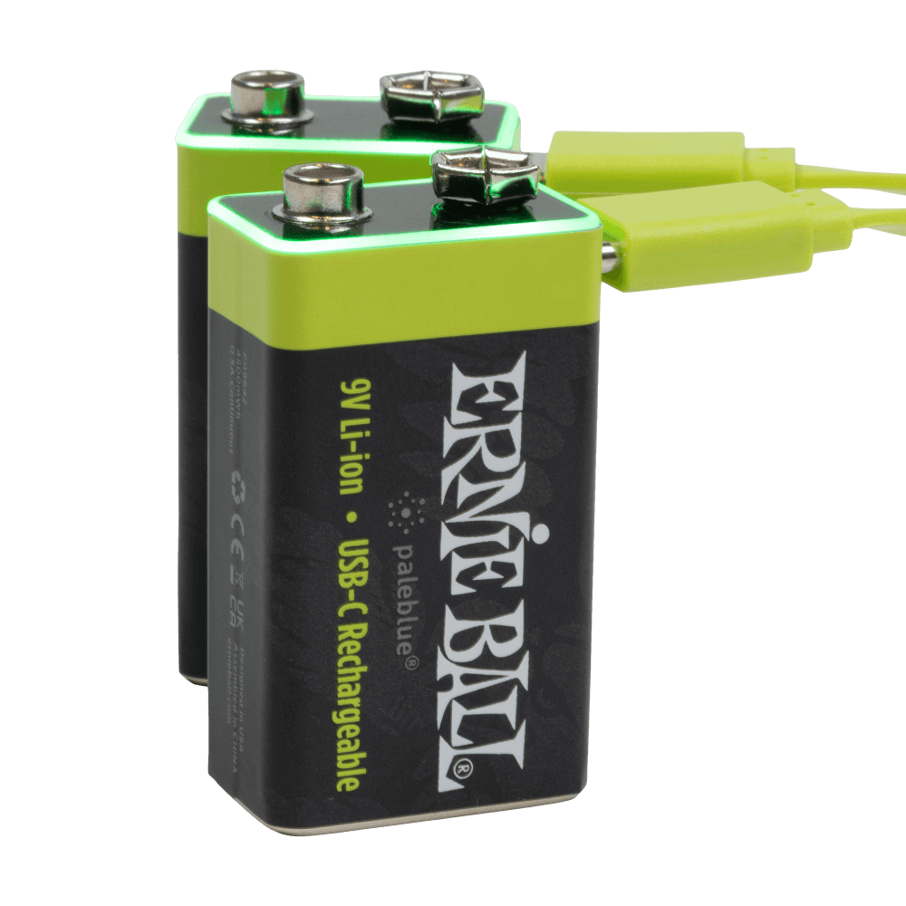 ERNIE BALL USB-C RECHARGEABLE USB-C RECHARGEABLE 9V BATTERY 2-PACK - P09642 image 1